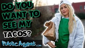 Public Agent Do you want to see my tacos XXX parody 18 year old blonde waitress