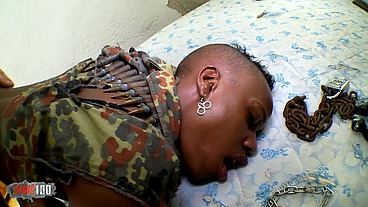 Skinny african black Military Girl fucked hard in her tight ass