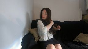 the process of hiding my shaved head under my super realistic wig so i can masquerade as a normal person for a bit ?