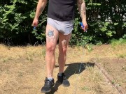 Jumping rope bulge bouncing dick print