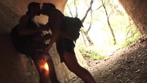 Masculine muscles boys fuck in cruising forest