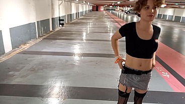 Andrea bitch get fucked in public parking by ActorFab