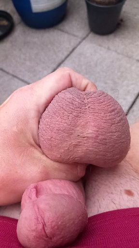 Cumshot on the balcony