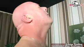 Mature German couple's dirty roleplay with an amateur cleaning lady