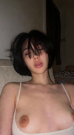 Hot amateur Asian babe gets a massage in lingerie