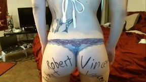 My slim redhead GF shows her nice butt for the cam