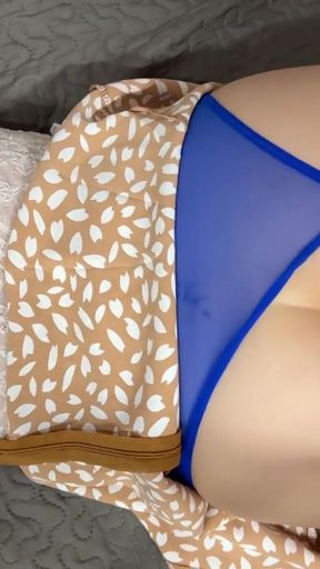 Stepdaughter showed her beautiful panties. Her tight pussy gets warm cum   Clip 1