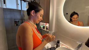 TikToker girl tries to record her bedazzled train but ends up getting fucked by her brother-in-law while no one was home