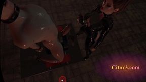 Citor3 3D VR Game Recording SFM Latex big breasts mistress milks slave on sybian with lots of precum