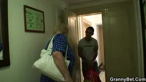 Blond Granny Rides Cock