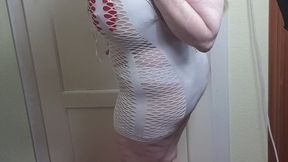 CupKCindy in whitefish net she is standing showing her strong legs heels tit worship sexy lady German lady blue eyes blonde hair sexy legs huge tits