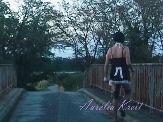 aurelia your maid clothed on rail bridge