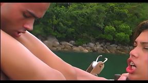 Hot Babe Got Drilled In The Floating Boat While Wearing Nice Braces