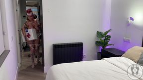 4k nurses inspecting their tits and pussies in latex gloves