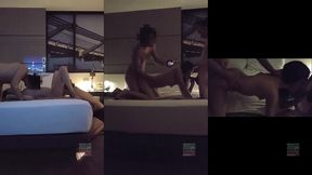 chica petite, lleva toda la vida con su novio jamas ha probado ni sentido otra verga y hoy se dedicara a mamarla y reicbir leche mientras se la cojen. trio hmh soft