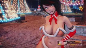 Naughty 3D cartoon MILF RubyRose in bikini Santa outfit