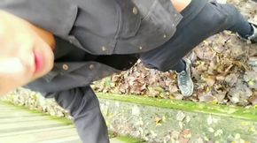 Twink Is Fucked Like Whore - Outside, From Behind and Creampied