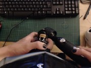 LATEX CHASTITY SISSY SLUT CUMS HARD WHILE CAGED - RUINED ORGASM