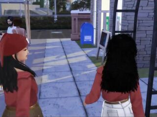 2 black goddesses fucked by large ramrod publicly