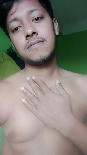 Asian Boy Big Black Cock Open the Clothes and Masterbration