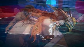 fucking a bbw elven witch in the pool - hentai