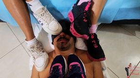 Triple Foot gagging, part 1, by Manu, Agatha, Mibby and Slave, FULL HD