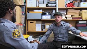 BoyPunish.com - Inked hunk's raw, intense ride on a security officer's massive black