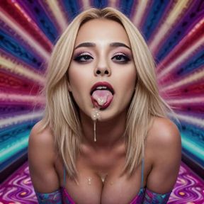 ahegao, eyes rolled back, crossed eyes, video created by AI