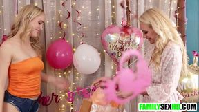 Blonde MILF gets special step mother'_s day gift