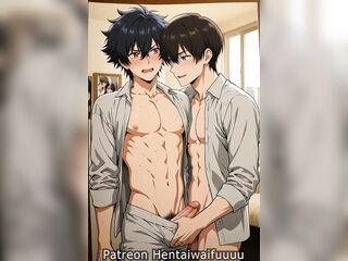 Blushing Manga Bottom's Cock Gets Teased By Dom Top