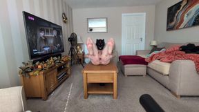 Sissy sub taking 14" dildo and gaping