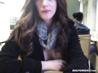 Sexually Lewd college hottie masturbating in public!