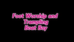 Foot Worship and Trampling Boat Boy