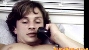”Hunks are stroking their cocks together in vintage video”