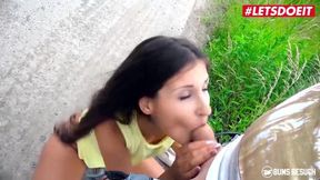 BumsBesuch - Coco Kiss Skinny German Brunette Fucked Her Fan Hard Outdoor - LETSDOEIT