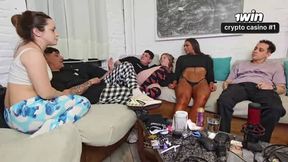 Amateur fuckfest turns truth into dare game night's best XXX!