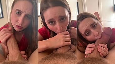 Sexy Blonde Teen Sucks Off Cock Bigger Than Her Head - Laney Grey - Brad Newman
