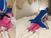 【特撮ヒーローのアクメセックス】「ピンクができることはおまんこ使うことだけだろ？」私は仲間の精子を出すことで疲れを癒し、地球を守ります。レンジャー達の戦闘の裏映像をご覧ください。
