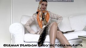 Masturbating in a headscarf and feeling your mistress's fur on your nipples, Lady Victoria Valente
