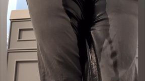 Wetting Challenge in Grey Work Pants - Total Explosion!