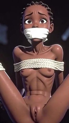 Thin Black African Slave Tied up - Horny & Begging for Dick