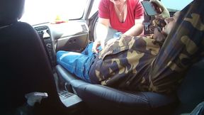 A friend gives me pleasure in the car