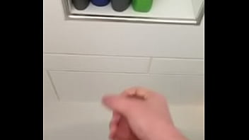 Cock ring lube stroking in shower