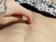 Fingering my unique sexy belly button while laying on my bed belly Button fetish