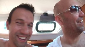 anal boat party with titus and his girls licking each others ass