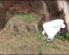 Hot German sluts riding big dick in nature