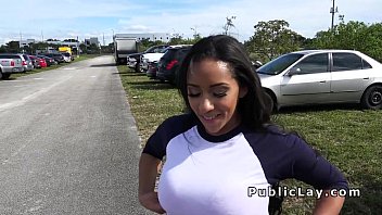 Latina with huge tits gets banged in public