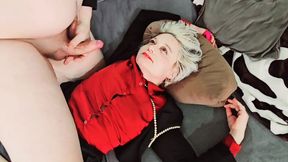 stockings garter belt heels sexy outfit he fucks my pussy and ass hard and sprays cum on my face