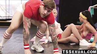 TSSexual.com - Steve Ricks' transsexual stunner and buxomy post gym drill