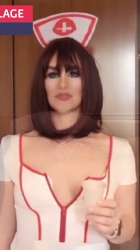 Nurse help me cum in the glass! Sperm Bank   Clip 3